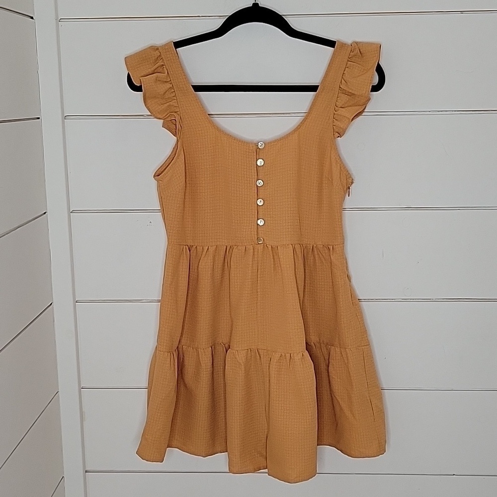MORGAN CLAIRE small orange ruffled romper